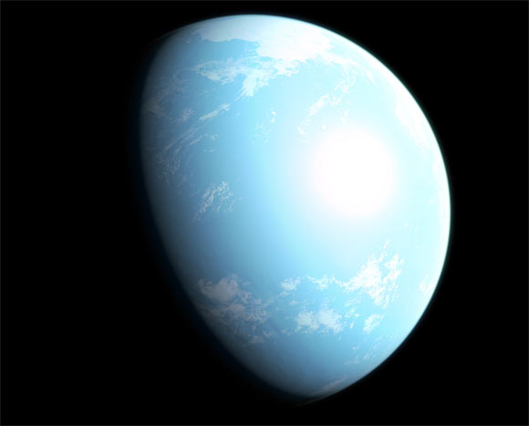 Illustration depicting one interpretation of the exoplanet Gliese 357d. Image credit: Chris Smith / NASA’s Goddard Space Flight Center.